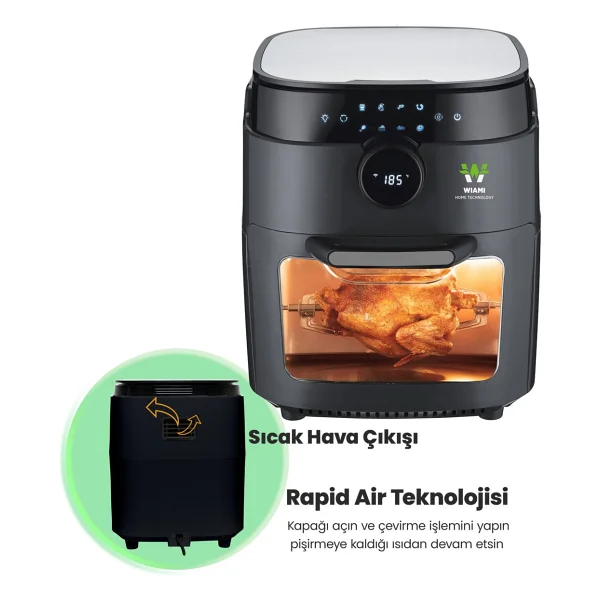 Wiami Airfryer Oven RA-011W 12 lt Yağsız Fritöz - Görsel 5
