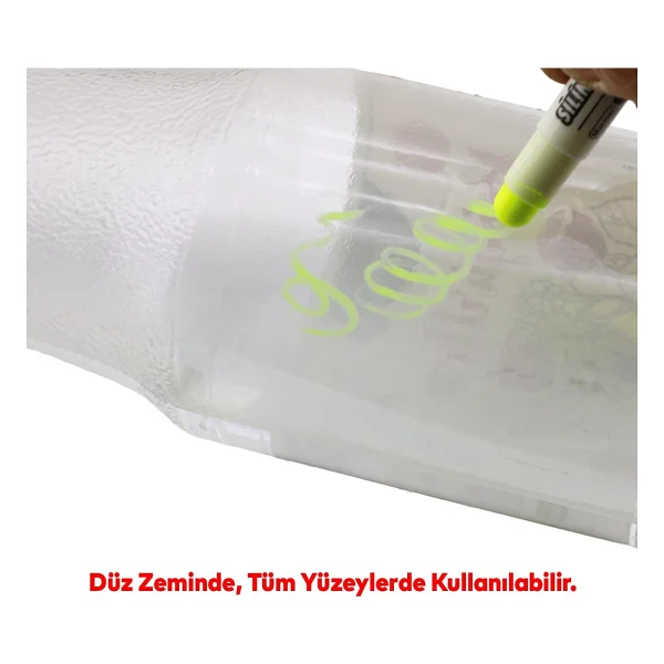 Badem10 Silinebilir Tebeşir İşaretleyici Mercure Sarı Kalem Metal Plastik Cam Ahşap Yüzey Yağlı Boya Uç - Görsel 2