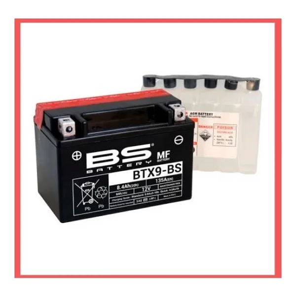 BS BTX9-BS MF 12 V 8.4 Ah 135 A EN Motosiklet Aküsü - Görsel 5
