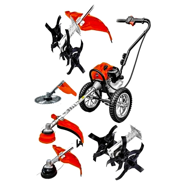 Swazer ECO4X4HP Tekerlekli Benzinli Motorlu Çapa Makinesi Tırpan Çim Biçme Kesme Makinesi - Görsel 8