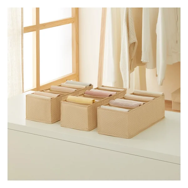 Ocean Home Textile 3 Adet 8 Bölmeli Dolap Çekmece İçi Akordiyon Tipi Katlanır Çamaşır Düzenleyici Organizer - Görsel 6