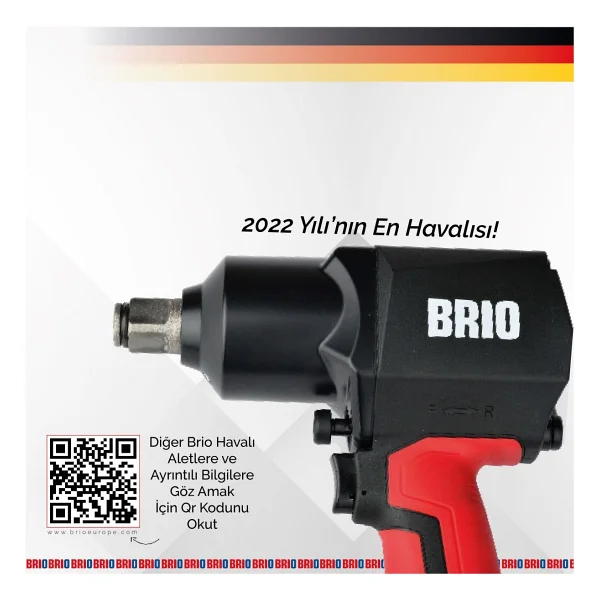 Brio 1404-BP341950 Çift Çekiç 3/4'' Havalı Somun Sıkma Makinesi - Görsel 5