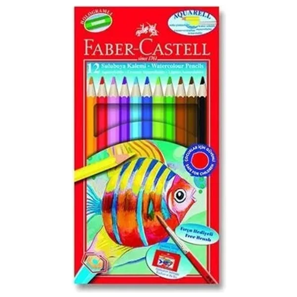 Faber-Castell Aquarell Karton Kutu 12'li Sulu Boya Kalemi - Görsel 3