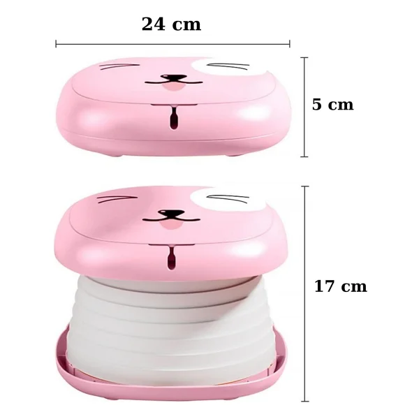 Mooie Baby's Cat Potty Katlanabilir Çocuk Tuvaleti, Çok Fonksiyonlu Taşınabilir Alıştırma Lazımlığı - Pembe - Görsel 5
