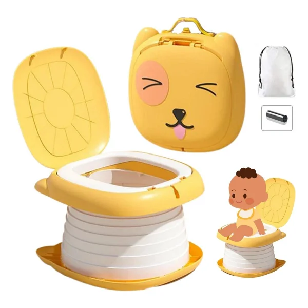 Mooie Baby's Cat Potty Katlanabilir Çocuk Tuvaleti, Çok Fonksiyonlu Taşınabilir Alıştırma Lazımlığı - Pembe - Görsel 6