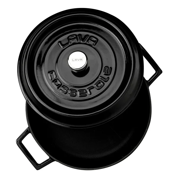 Lava Trendy Siyah 24 cm Yayvan Döküm Tencere - Görsel 2