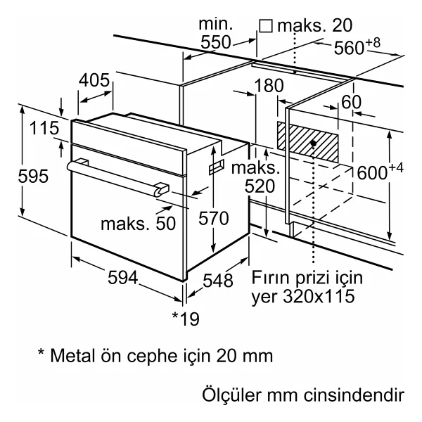 Bosch HIF534EB0T Buhar Destekli Siyah Ankastre Fırın - Görsel 6