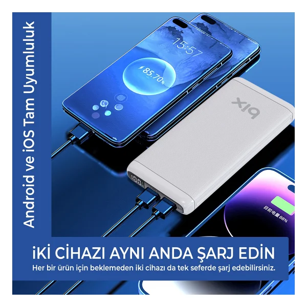 Bix BXPB107 10000 mAh Hızlı Şarj Powerbank - Görsel 4