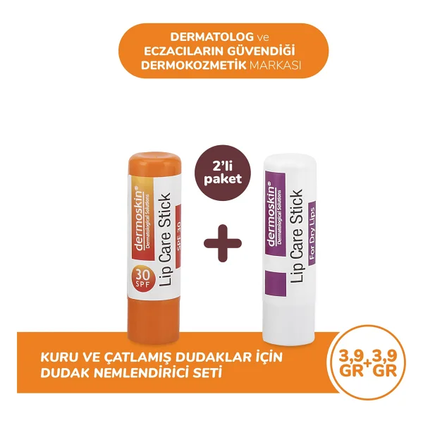 Dermoskin Lip Care Stick 30 Faktör 2'li Kofre Set - Görsel 2
