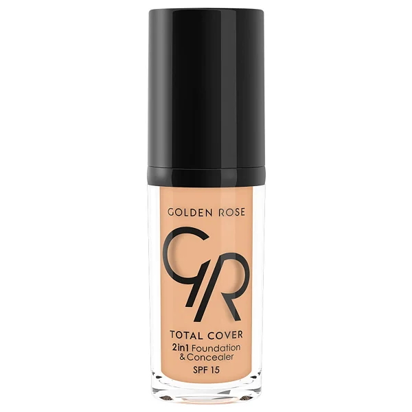 Golden Rose Total Cover 2 in 1 SPF 15 07 Natural 30 ml Fondöten & Kapatıcı - Görsel 2