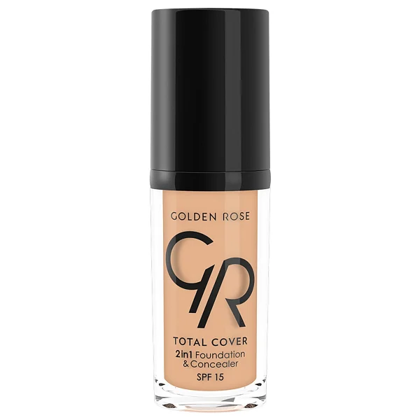 Golden Rose Total Cover 2 in 1 SPF 15 07 Natural 30 ml Fondöten & Kapatıcı - Görsel 6