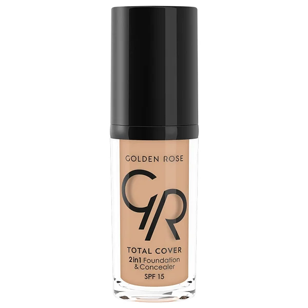 Golden Rose Total Cover 2 in 1 SPF 15 07 Natural 30 ml Fondöten & Kapatıcı - Görsel 5