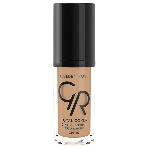 Golden Rose Total Cover 2 in 1 SPF 15 07 Natural 30 ml Fondöten & Kapatıcı - Görsel 4