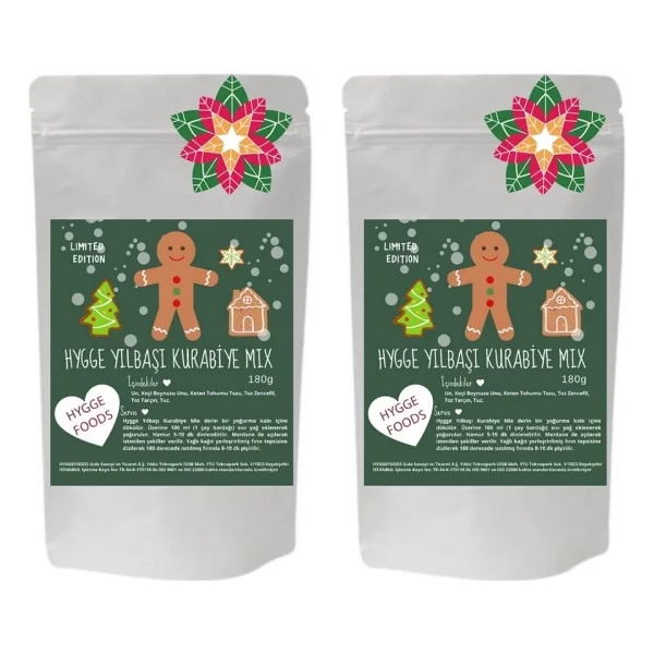 Hygge Foods Hygge Yılbaşı Kurabiye Mix - Zencefilli Ince Kurabiye Gingerbread Süpermix Limited Edition - 2'li x 180 gr - Görsel 5