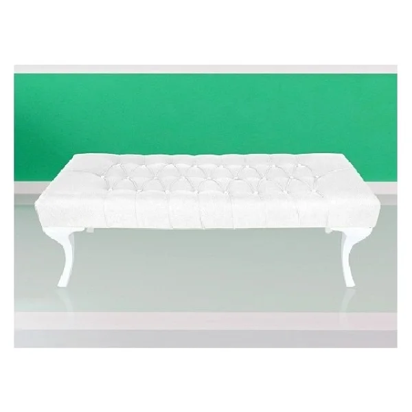 Ünüvar Konsept Dekoratif Dikdörtgen Puf Bench 001- Beyaz - Görsel 5