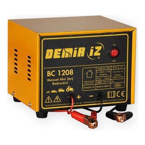 Demiriz BC 1208 12 V 8 A Manuel Akü Şarj Cihazı - Görsel 2