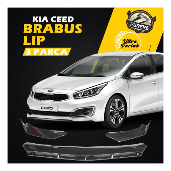 Kia Ceed Sinyalli 2012-2017 Uyumlu Brabus Ön Lip 3 Parça Kanatlı Lip - Görsel 5