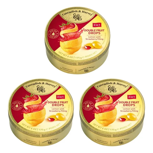 Cavendish & Harvey 3'lü Çilek Dolgulu Limon Aromalı Şeker 175 Gr - Görsel 6