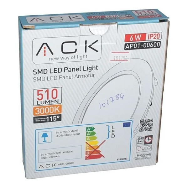 ACK AP01-00600 Beyaz Kasa 6 W Gün Işığı LED Panel Armatür - Görsel 4