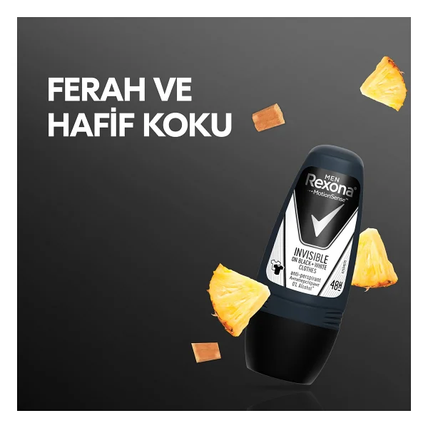 Rexona Men Invisible Black & White 50 ml Erkek Roll-On Deodorant - Görsel 8