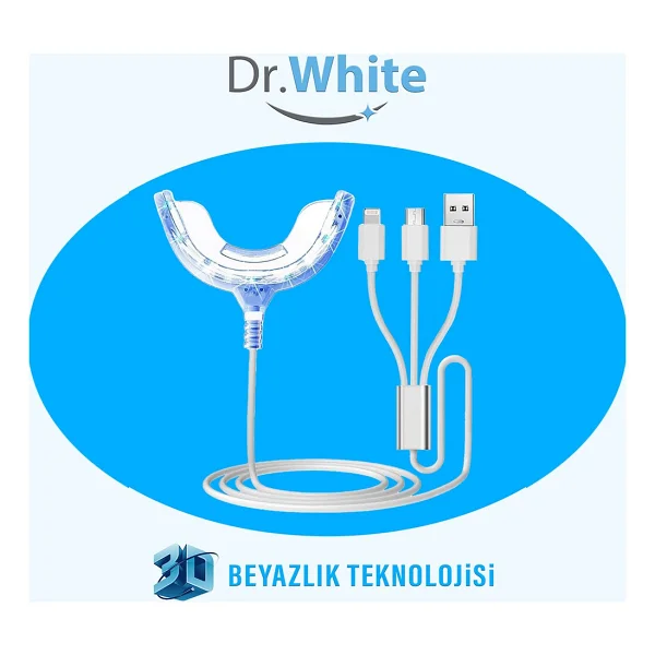 Dr.White Mavi Işık Teknolojisi Ledli 3d Teknolojisi Akıllı Diş Beyazlatma Cihazı 1 Adet 2 Jel Kalem - Görsel 3