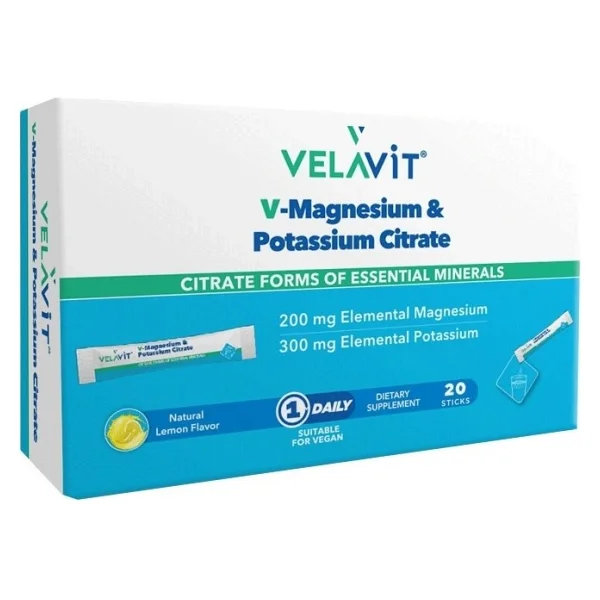 Velavit V-Magnesium ve Potassium Citrate 20 Saşe - Görsel 5