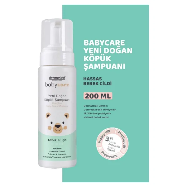 Dermoskin BabyCare Yeni Doğan Köpük Şampuanı 200 ml - Görsel 4