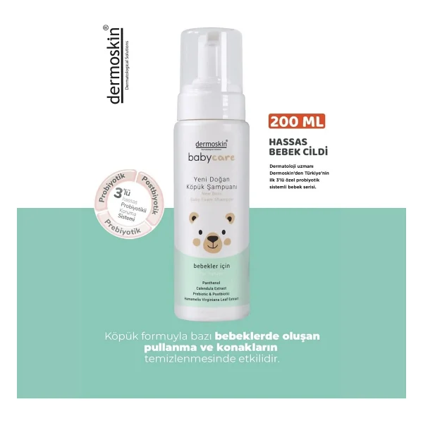 Dermoskin BabyCare Yeni Doğan Köpük Şampuanı 200 ml - Görsel 5