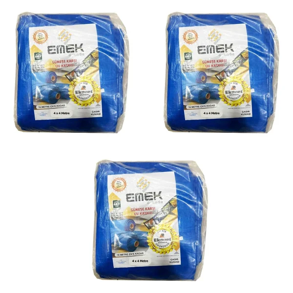 Emek Çadır Kumaşı Branda Tente UV Güneşlik Gölgelik Koruma Yağmur Su Geçirmez - 4x4 Metre - 3 Paket - Görsel 7