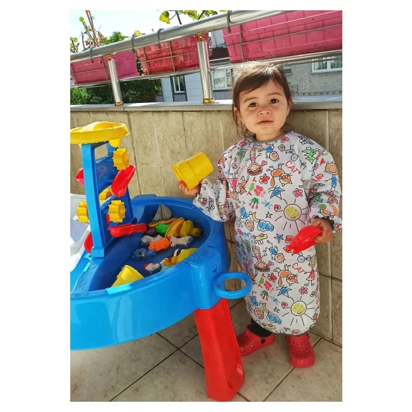 Yorni 3-6 Yaş Çocuklu desen, Sıvı Geçirmez, Uzun Kollu Çocuk Faaliyet Aktivite Boyama Etkinlik Önlüğü, Önlük - Beyaz - Görsel 5