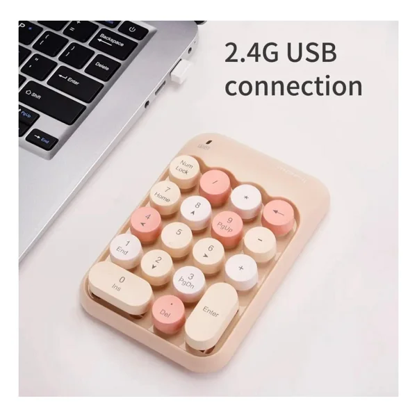 Mi7a Kablosuz Wıreless Numeric Keypad 18 Tuşlu Sayısal Klavye Numpad - Kahverengi - Görsel 3