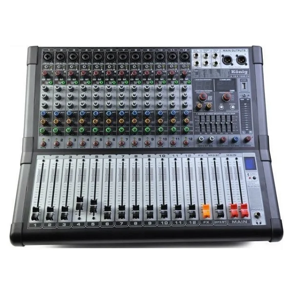 König K-12P 1000FX 2x500 W 12 Kanal Power Mikser - Görsel 2