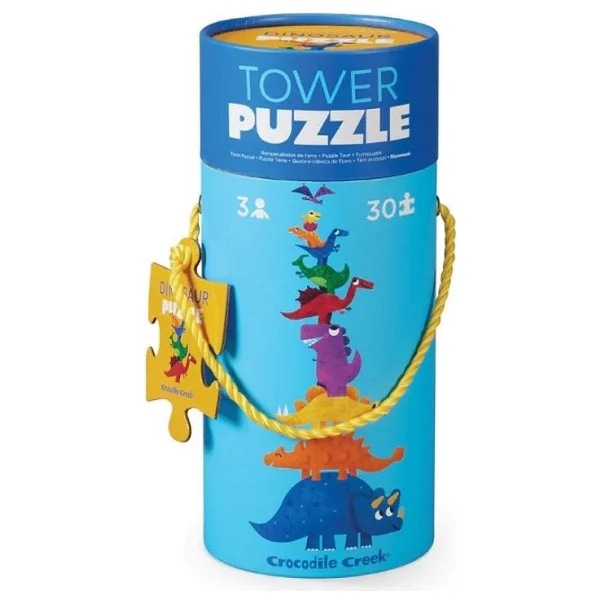 Crocodile Creek Dev Kule Puzzle Dinozor 30 Parça - Görsel 3