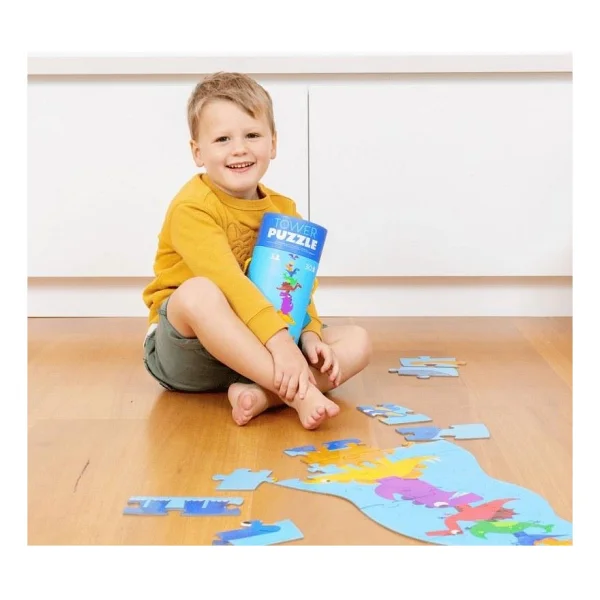 Crocodile Creek Dev Kule Puzzle Dinozor 30 Parça - Görsel 5