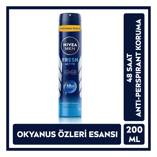 Nivea Men Fresh Active 200 ml Erkek Deodorant - Görsel 5