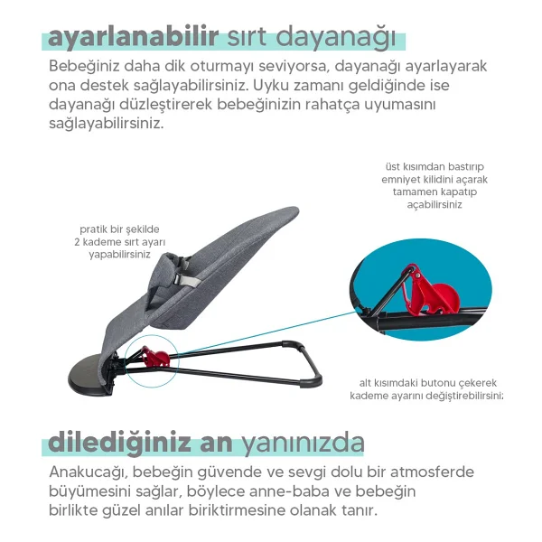 Baby Home 370 Balance Üç Kademeli Kolay Taşınabilir Sallanan Ana Kucağı - Görsel 2