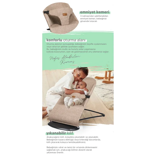 Baby Home 370 Balance Üç Kademeli Kolay Taşınabilir Sallanan Ana Kucağı - Görsel 5