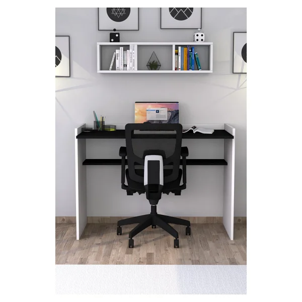 Moonlife 118 Cm Sera Çalışma Masası Duvar Raflı Beyaz - Görsel 6