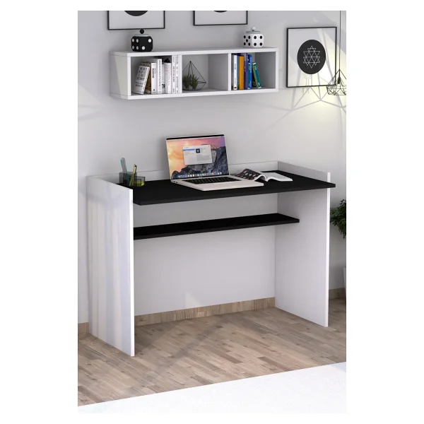 Moonlife 118 Cm Sera Çalışma Masası Duvar Raflı Beyaz - Görsel 2