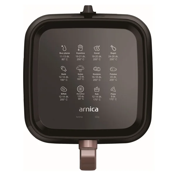 Arnica Sıcak Hava Fritözü 2000 W Güçlü Performans Siyah Renk Modern Tasarım - Görsel 2