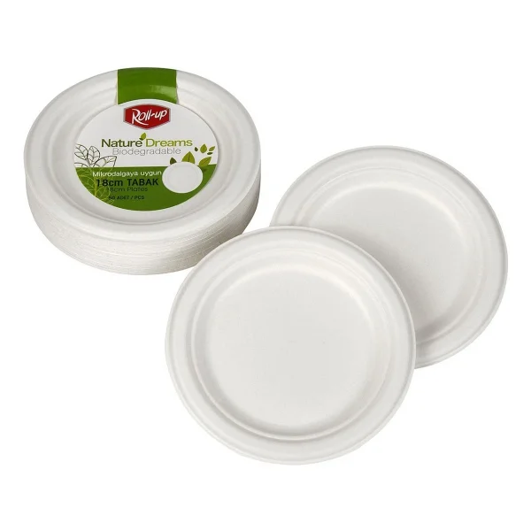 Roll-up Nature Ekolojik Karton Kağıt Parti Tek Kullanımlık Tabak - 18 Cm. - 50 Adetlik 1 Paket - Görsel 7