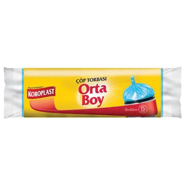 Koroplast Orta Boy Mavi Çöp Poşeti 15'li - Görsel 2