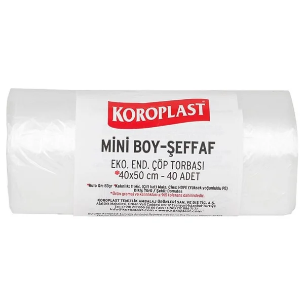 Koroplast Ekonomik Mini Boy 40x50 cm 40'lı Çöp Torbası - Görsel 7