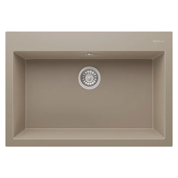 RealStone Didyma K003 77 Tek Gözlü Beyaz Granit Eviye - Görsel 6