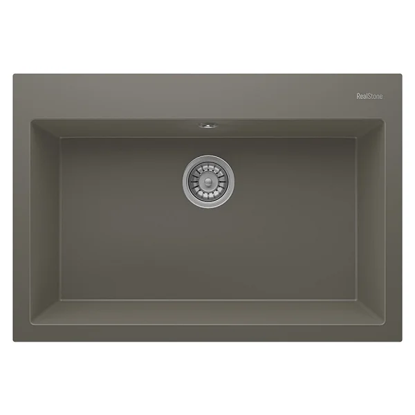 RealStone Didyma K003 77 Tek Gözlü Beyaz Granit Eviye - Görsel 3