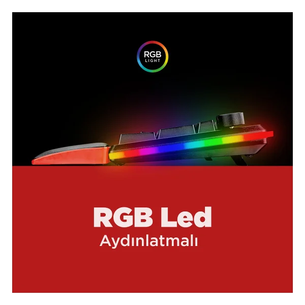 Rampage X-Tracer KB-R97 RGB Red Switch Kablolu Mekanik Oyuncu Klavyesi - Görsel 6