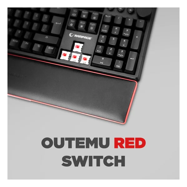 Rampage X-Tracer KB-R97 RGB Red Switch Kablolu Mekanik Oyuncu Klavyesi - Görsel 4