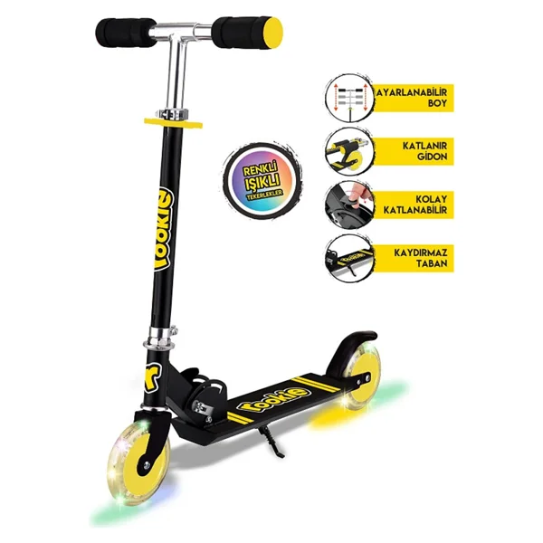 Rookie Işıklı Katlanabilir Iki Tekerlekli Çocuk Scooter Renkli 36 Ay Üstü Kullanım İçin - Görsel 2