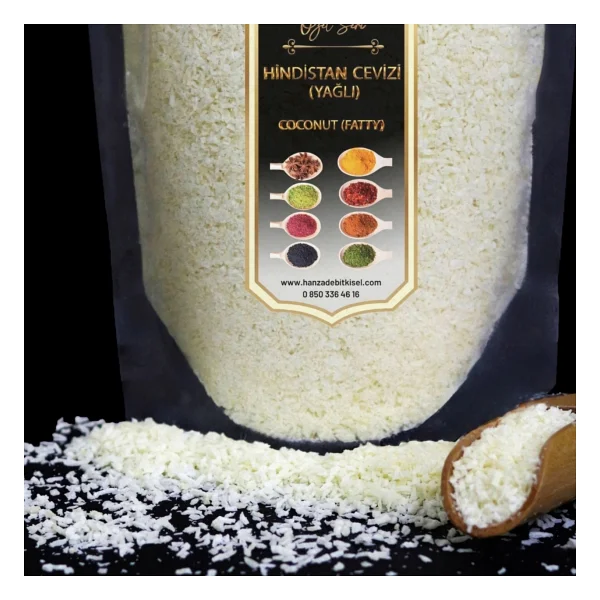 Hanzade Bitkisel Hindistan Cevizi Iri Taneli 500 gr - Yağı Alınmamış Tam Yağlı - Görsel 2