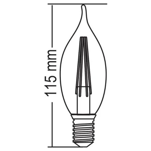 Forlife 4 Watt E14 Kıvrık Rustik Ampul - 5 Adet - Sarı - Görsel 3